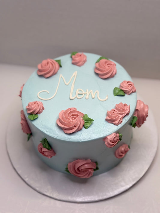 6" Blue + Roses